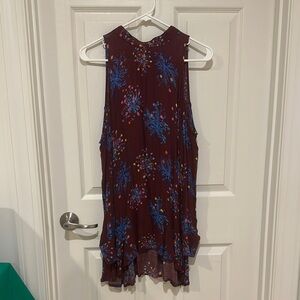Free People Purple Ruffled Sleeveless Mini Dress